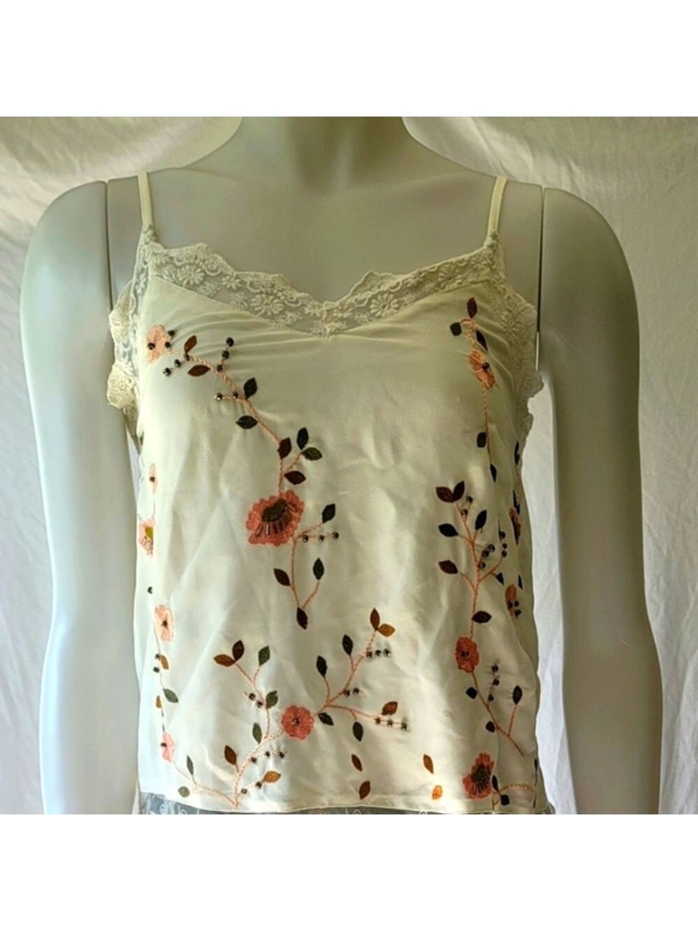 BRAND NEW! Buffalo by David Bitton Petite Beaded Floral Cami Top Size XS